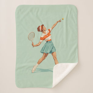 Illustratie van vintage tennisservice sherpa deken