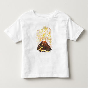 Illustratie van vulkaanuitbarsting kinder shirts