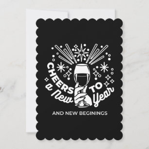 Illustratie van wijnglas 'Nieuw begin vieren' 2 Feestdagenkaart
