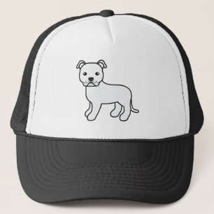 Illustratie van witte Staffordshire Bull Terrier-h Trucker Pet