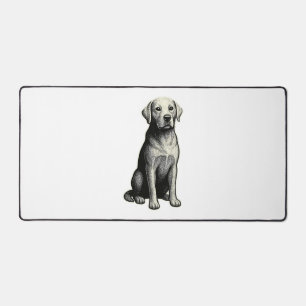 Illustratie van zittende vintage hond bureaumat