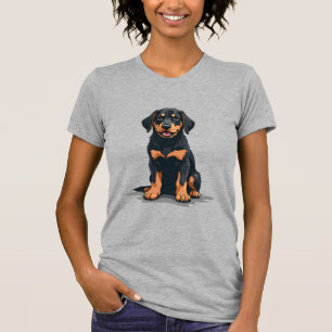 Illustratie van zwart en bruine hond van achteren t-shirt