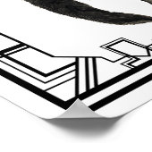  illustratie van zwart-witflatpanel poster (Hoek)