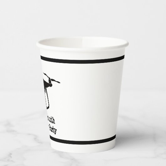 Illustratie van zwarte en witte drone Birthday Par Papieren Bekers (Links)