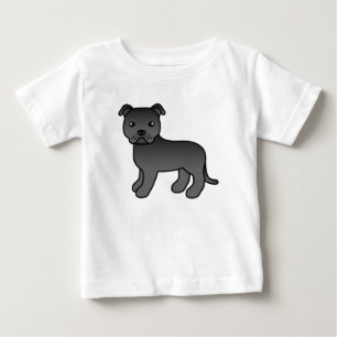 Illustratie van zwarte Staffordshire Bull Terrier-