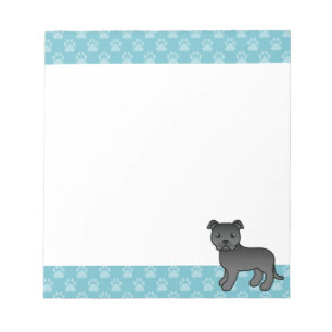 Illustratie van zwarte Staffordshire Bull Terrier- Notitieblok