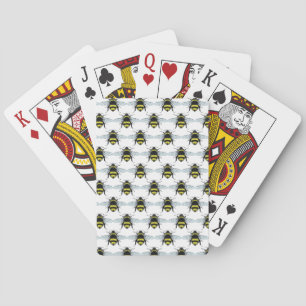 Illustratie van zwerm honing hommels pokerkaarten