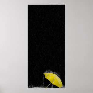 Illustratie Verloren gele baarmoeder in regen Poster