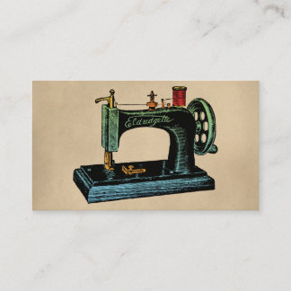 Illustratie Vintage naaimachine Visitekaartje