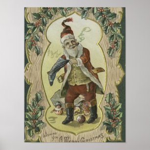 Illustratie Vintage Santa claus Poster