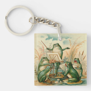 Illustratie Vintage van Frog Orchestra Sleutelhanger