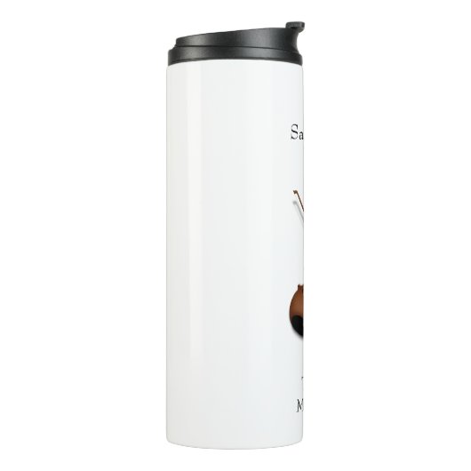 Illustratie Violin & Bow Custom Classical Music Thermosbeker (Gedraaid links)