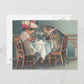  illustratie visdiner briefkaart (Voorkant / Achterkant)