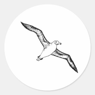 Illustratie vliegende Albatross Ronde Sticker