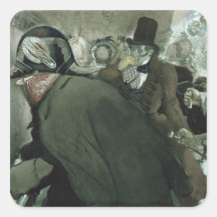 Illustratie voor de Nose van Nikolai Gogol Vierkante Sticker