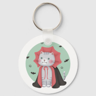 Illustratie voor Halloween: Vampire Cat Sleutelhanger