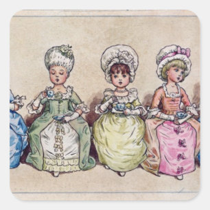 Illustratie voor 'St. Valentijnsdag", 1914 Vierkante Sticker