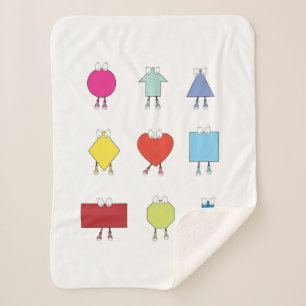 Illustratie vormtekens bevestigen sherpa deken