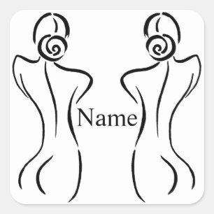 Illustratie vrouw Art Thunder_Cove Vierkante Sticker