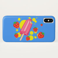Illustratie vun roze papegaai en aardbeien