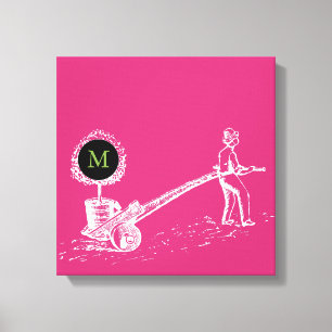  illustratie W Boom Monogram Canvas Afdruk