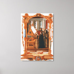 Illustratie waarin het koor wordt afgebeeld dat he canvas afdruk