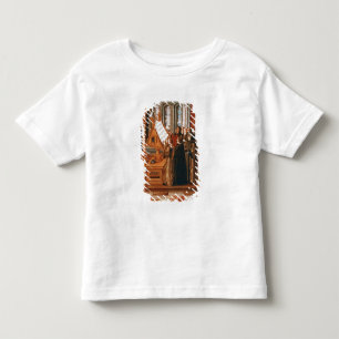 Illustratie waarin het koor wordt afgebeeld dat he kinder shirts