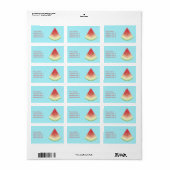 Illustratie watermeloen segment op blauw etiket (Full Sheet)