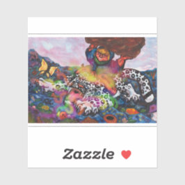 Illustratie waterverf Fantasy Eros die een rijdend Sticker