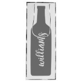 Illustratie wijnflesje - Chevron met script Wijn Cadeautas (Voorkant)