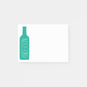 Illustratie wijnflesje - Moderne witte benaming Post-it® Notes (Voorkant)