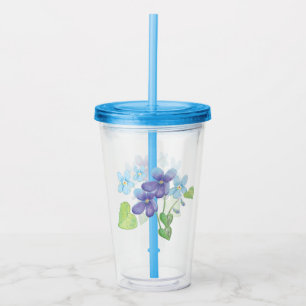 Illustratie Wild Violet Flowers Acryl Drinkbeker