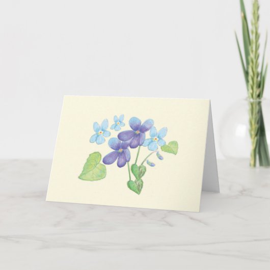 Illustratie Wild Violet Flowers Kaart (Voorkant)