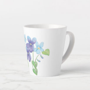 Illustratie Wild Violet Flowers Latte Mok