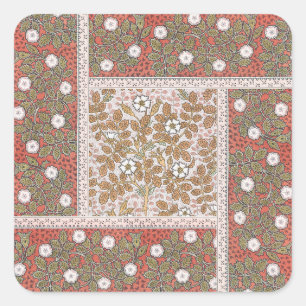 Illustratie Wilde Roos Kunst Illustratie Bloem Vin Vierkante Sticker