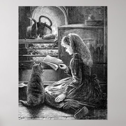  illustratie winteravond poster (Voorkant)