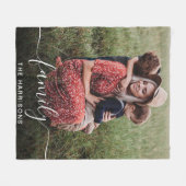 Illustratie wit script foto overlay monogram fleece deken (Voorkant (Horizontaal))