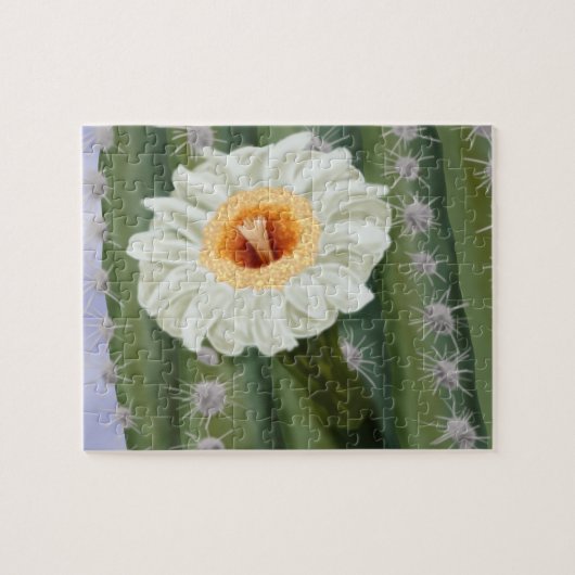 Illustratie: Witte Vloer van Saguaro Cactus Legpuzzel (Horizontaal)