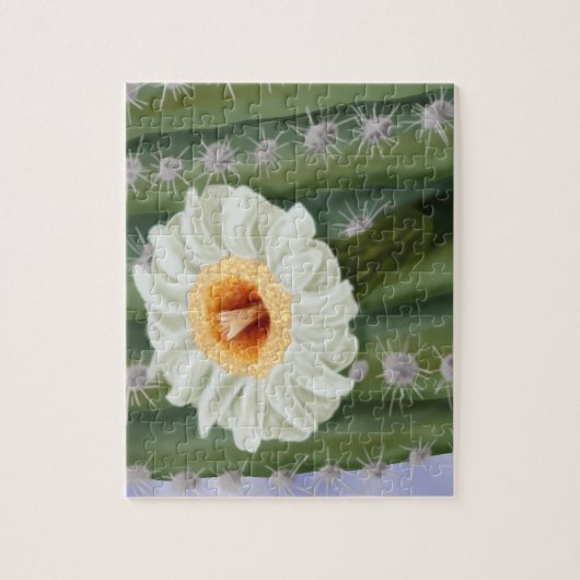 Illustratie: Witte Vloer van Saguaro Cactus Legpuzzel (Verticaal)