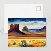 Illustratie woestijnlandschap briefkaart (Voorkant / Achterkant)