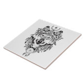 Illustratie Wolf Dream catcher Tegeltje (Zijkant)