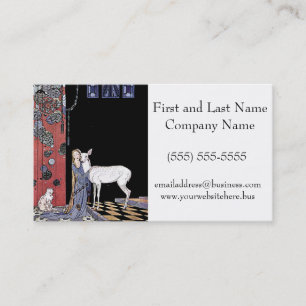 Illustratie Woman and White Fawn Visitekaartje
