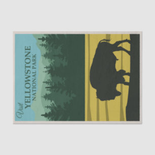  illustratie Yellowstone National Park Tissuepapier