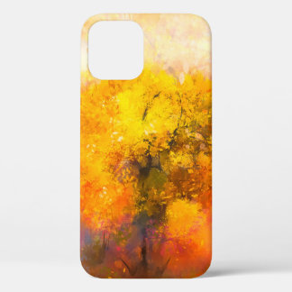 Illustratie zacht kleurrijk herfstbos. Abstract iPhone 12 Hoesje
