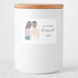 Illustratie: zal je mijn kaarslabel voor bruidsmai voedselcontainer etiket