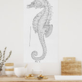 Illustratie  zeepaardje (1907) poster (Keuken)