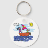 Illustratie zeilreis Sleutelhanger zeilboot (Achterkant)