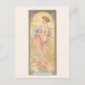 Illustratie zomerseizoen Alphonse Mucha Briefkaart (Voorkant)