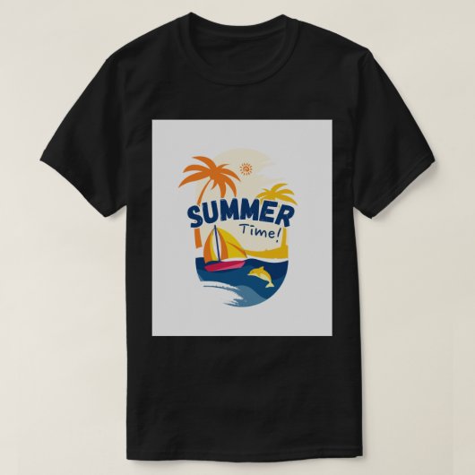 Illustratie zomertijd t-shirt (Design voorkant)
