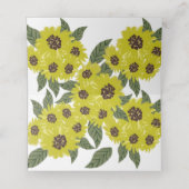 Illustratie zonnebloem Botanische bruiloft Geel (Binnenkant ongevouwen)